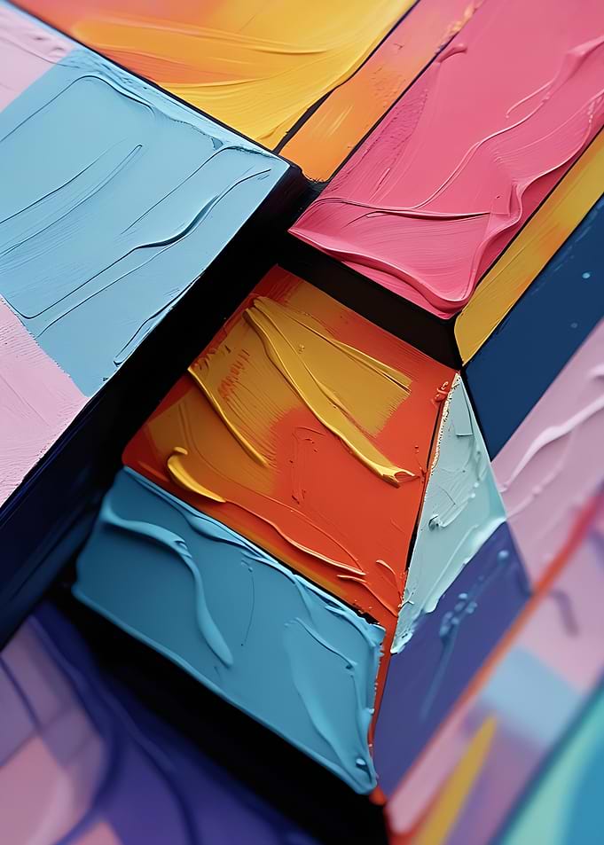 Abstract Colorful Textured Painting