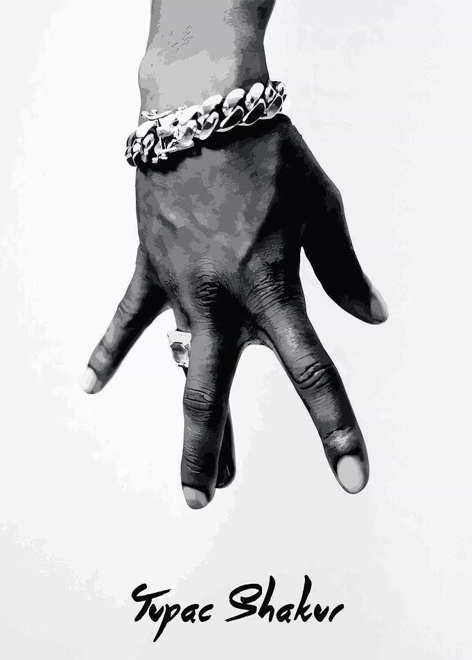 Tupac Shakur Hand with Jewelry