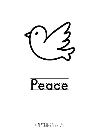 Peace - Fruit of the Spirit Christian Kids Art Dove