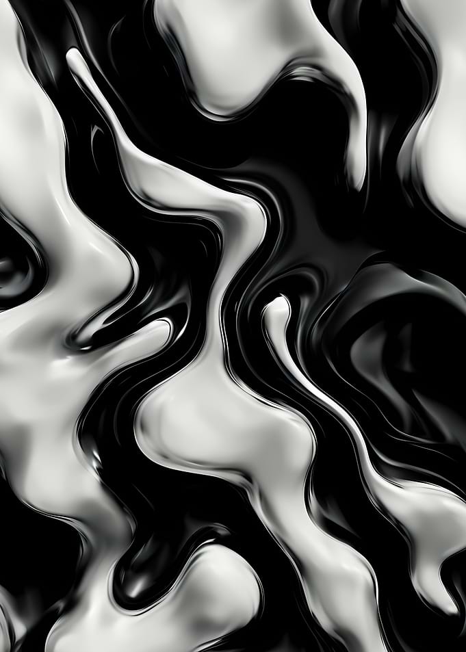 Abstract Black and White Fluid Art
