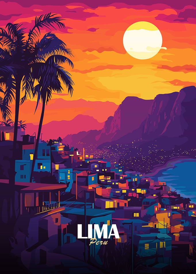 Lima, Peru Cityscape at Sunset