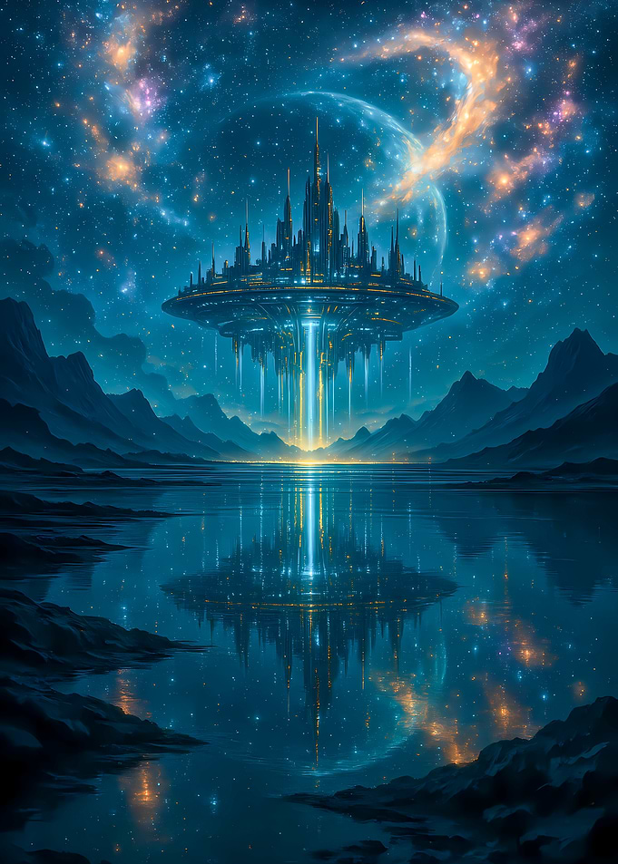 Futuristic Cityscape Reflection