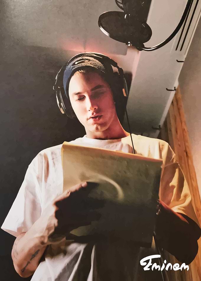 Eminem in the recording studio
