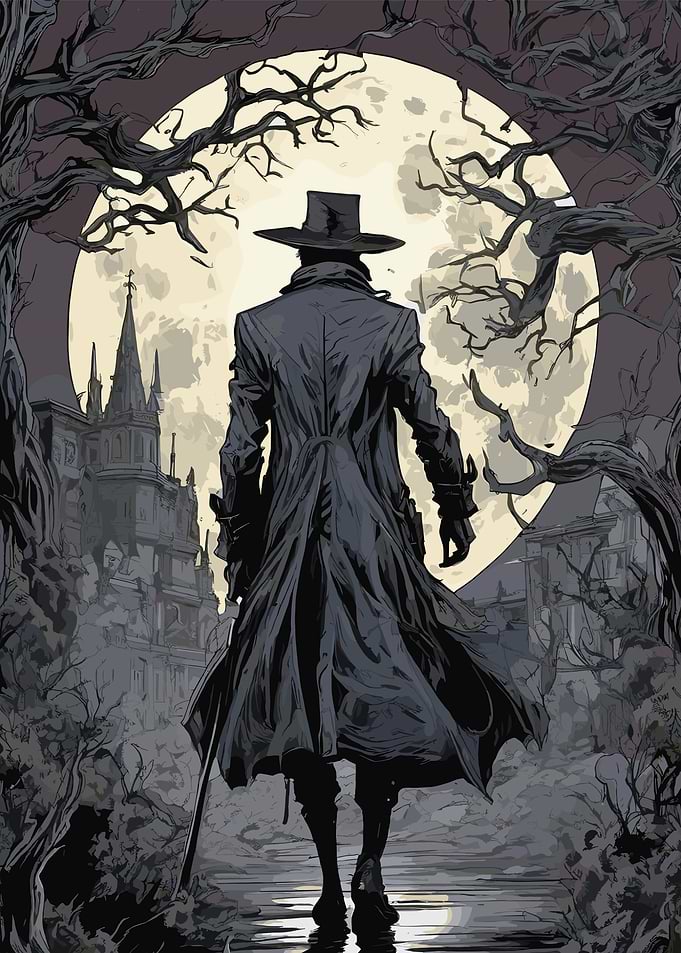 Hunter in a Gothic Landscape