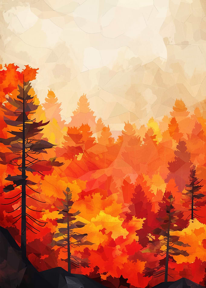 Autumn Forest Landscape Painting