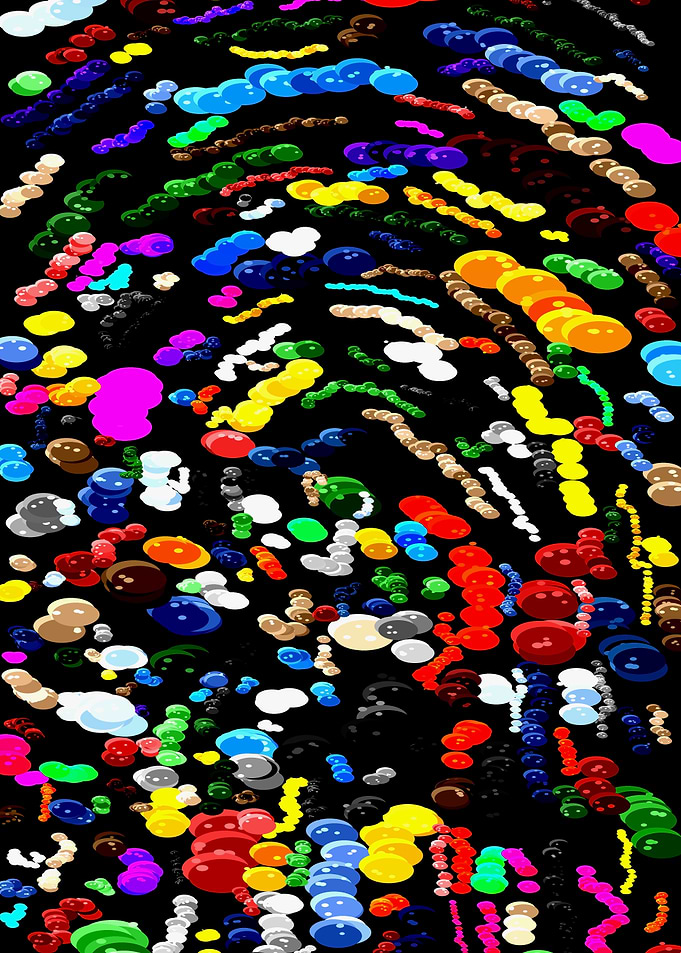Colorful Abstract Bubbles on Black Background