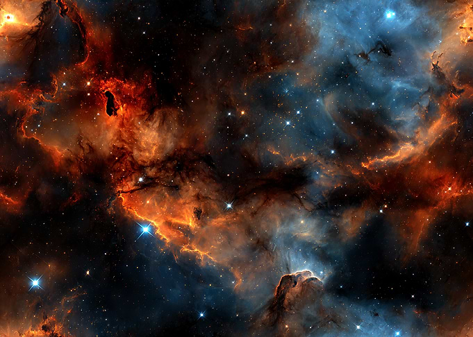 Vibrant Campfire Nebula in Deep Space