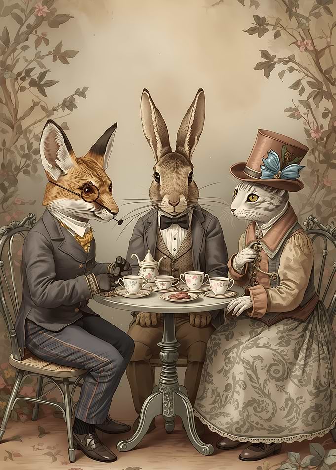 Anthropomorphic Animals Tea Party