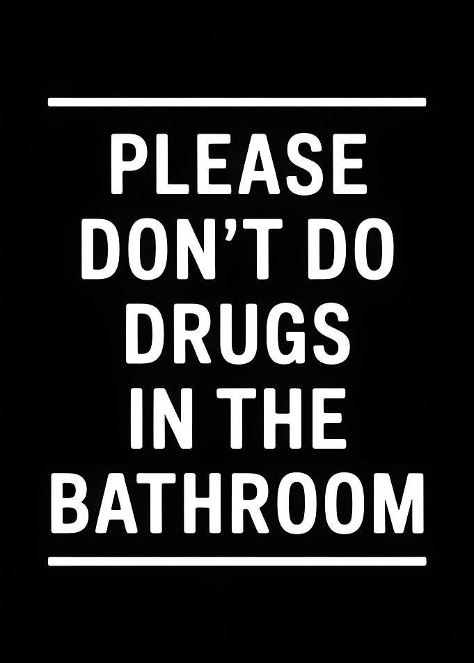 Please Don't Do Drugs Bathroom Sign