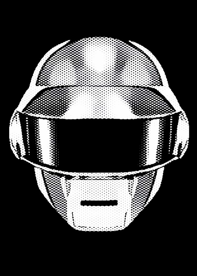 Daft Punk Helmet Black and White
