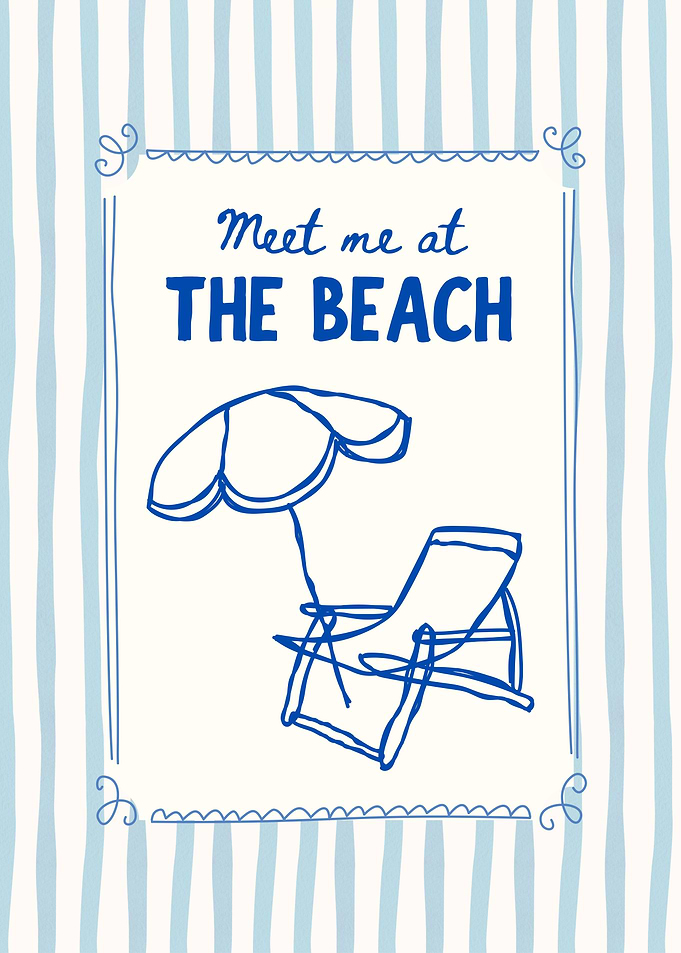 Meet me at the beach illustration