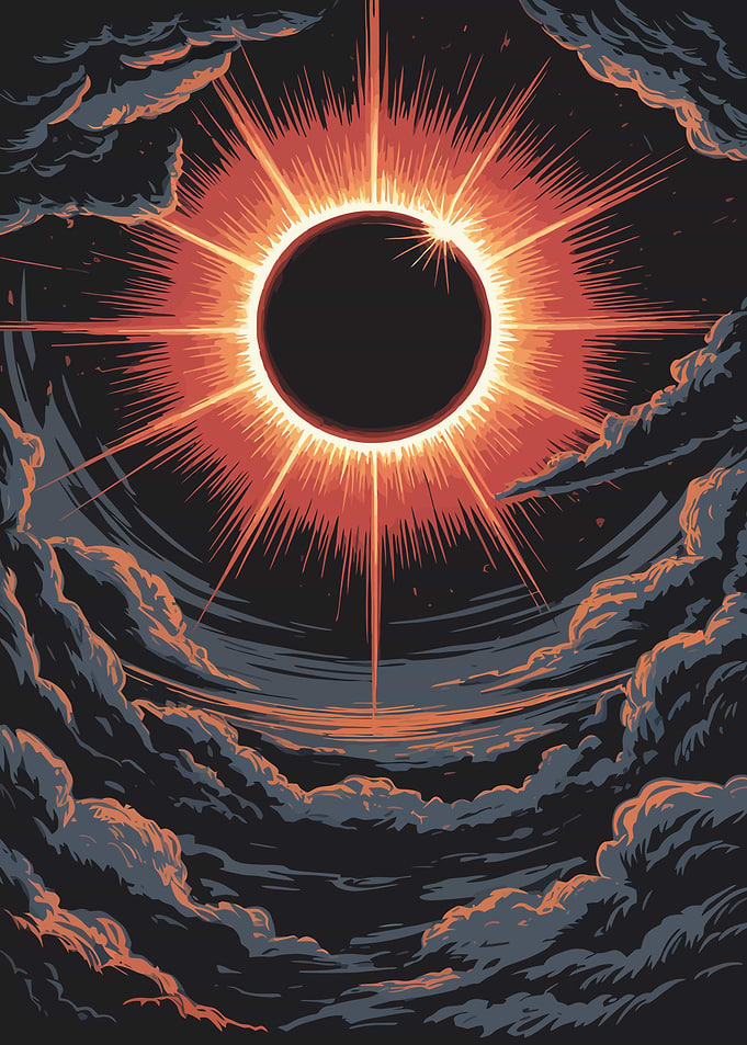 Dramatic Solar Eclipse Art
