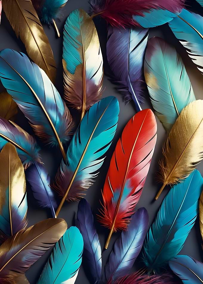 Colorful Feathers Abstract