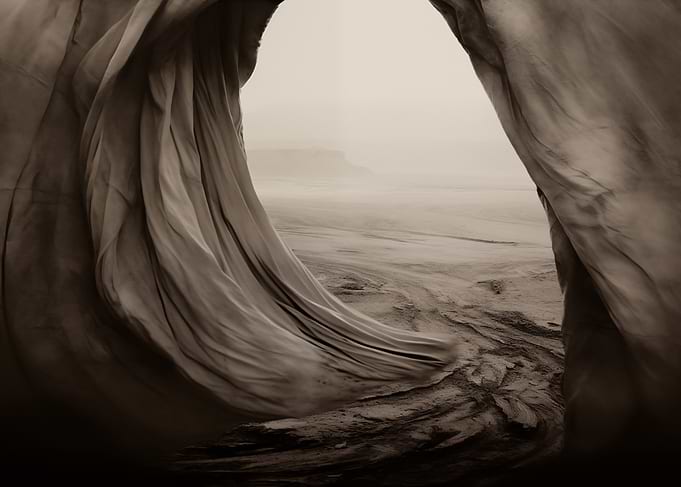 Monochrome Desert Landscape