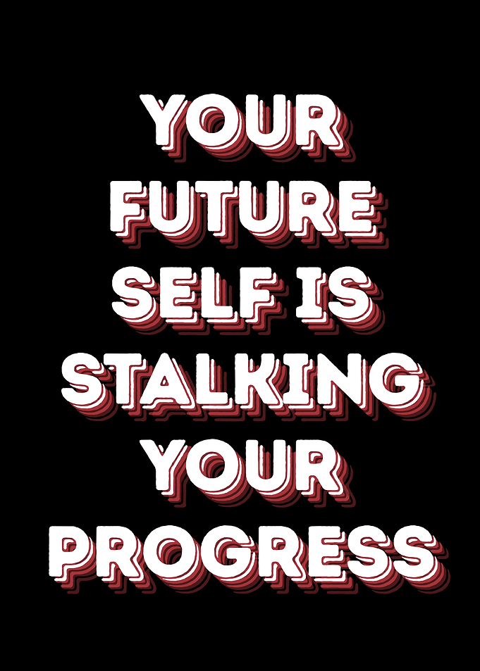 Future Self Stalking Progress Text Art