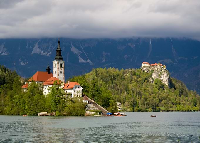Lake Bled, Slovenia: Island Church and Castle
