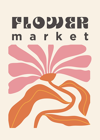 Flower Market Abstract Art Print
