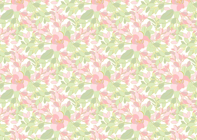 Floral Pattern with Pink Roses