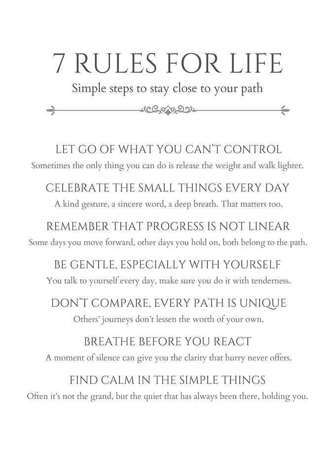 7 Rules for Life - Inspirational - Motivational - Wisdom