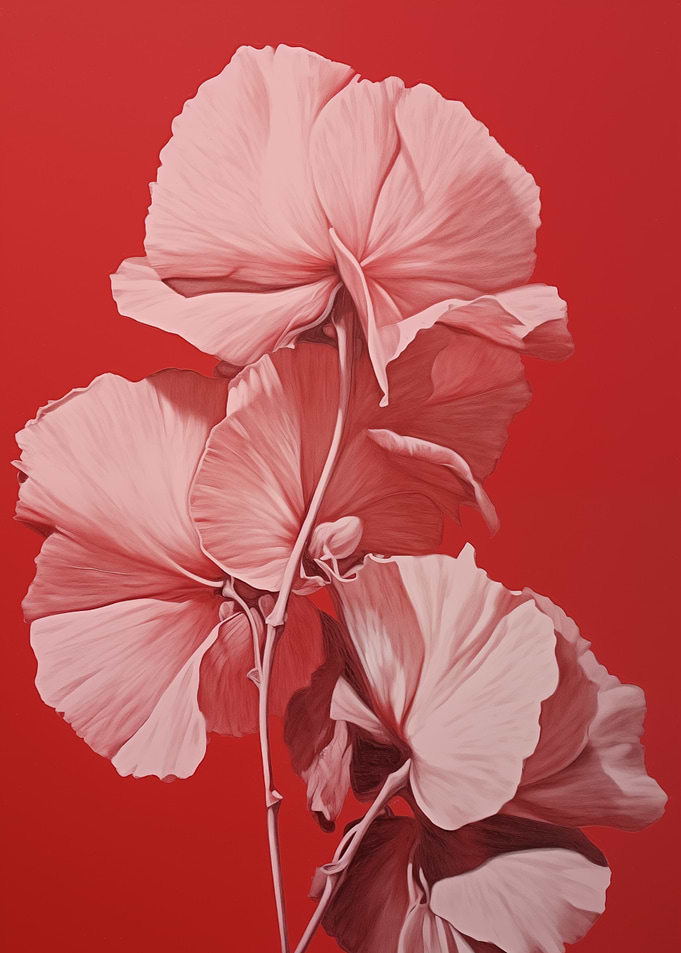 Red Floral Painting