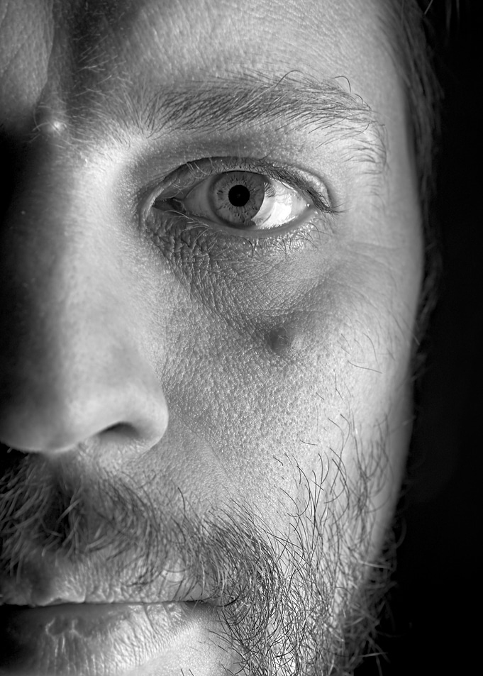 Monochrome Portrait: Half Face Detail