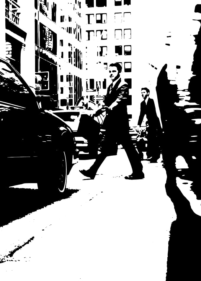 Black and White City Crossing
