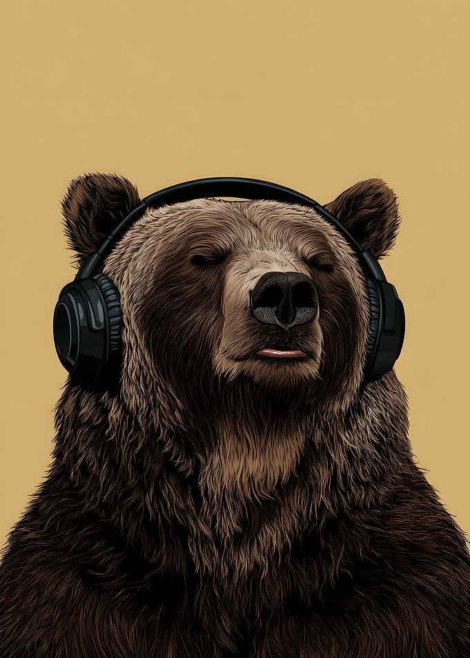 Bear with Headphones