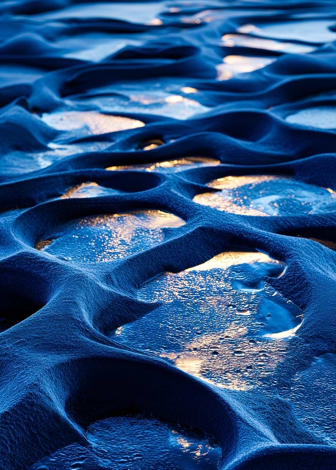 Blue Sand Dunes with Water Pockets