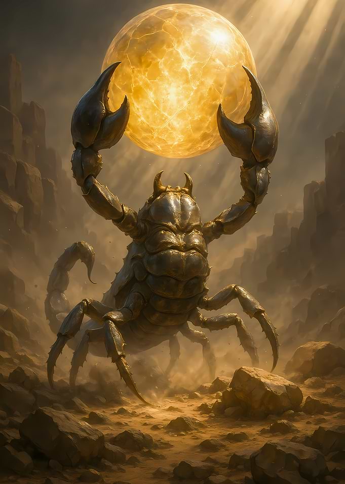 Scorpion Holding a Glowing Orb
