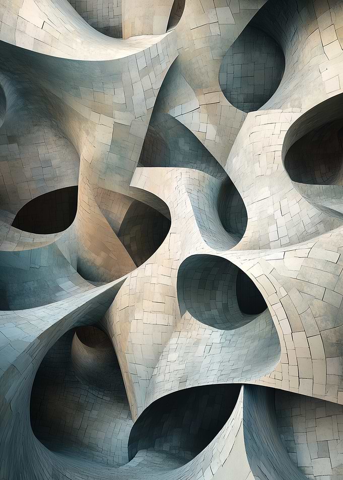 Abstract Stone Tunnel Network