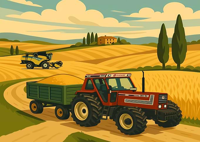 Tractor and Combine