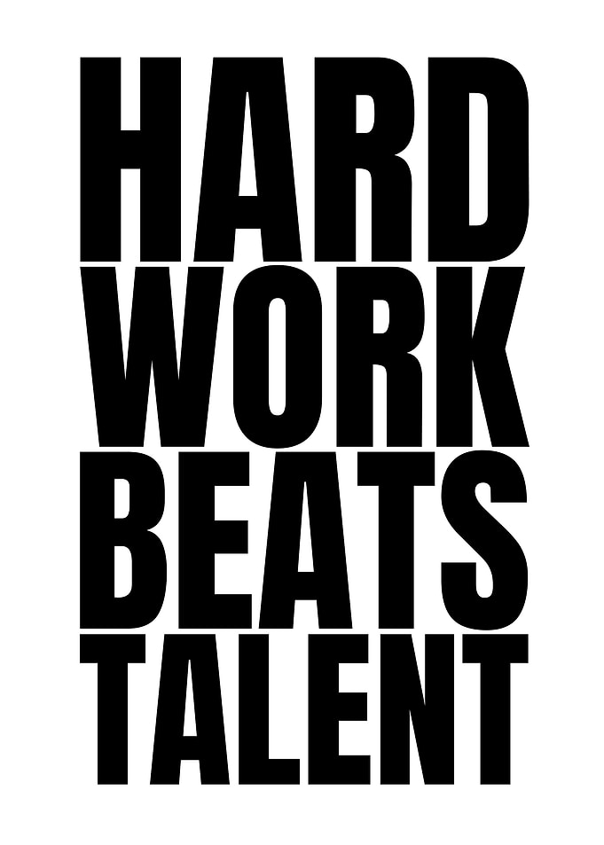 Hard Work Beats Talent Typography