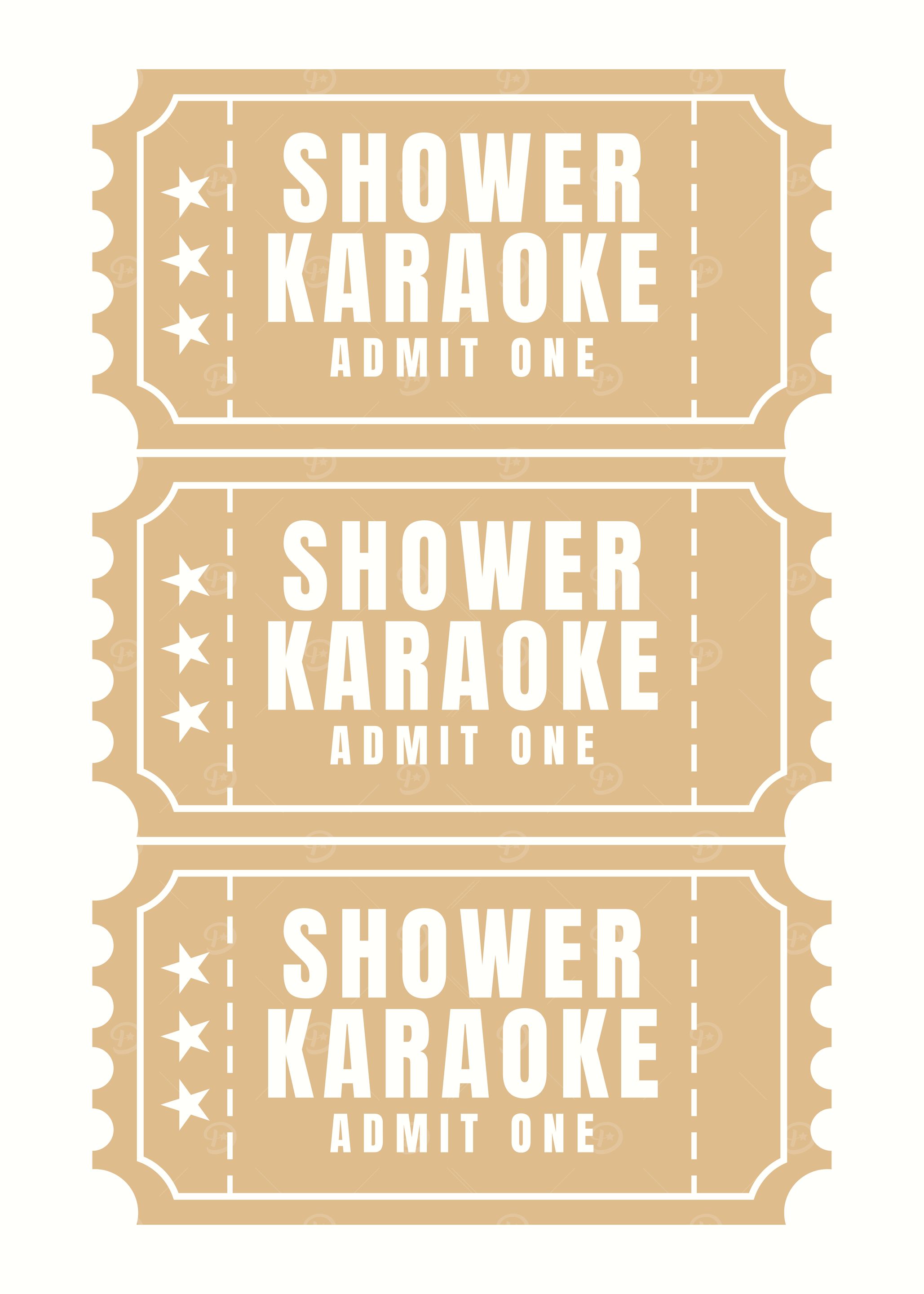 Shower Karaoke Admit One Tickets