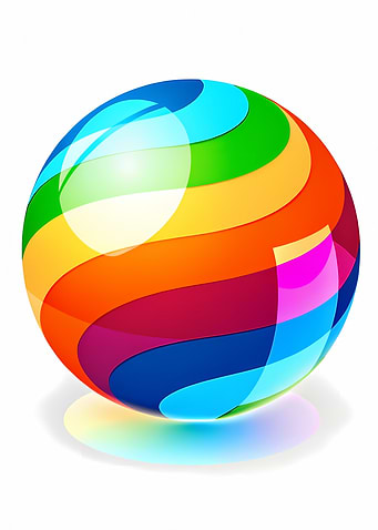 Colorful Striped Sphere