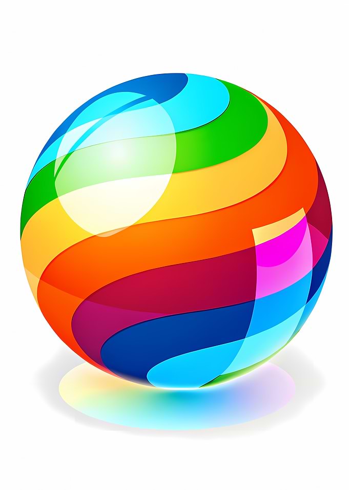 Colorful Striped Sphere