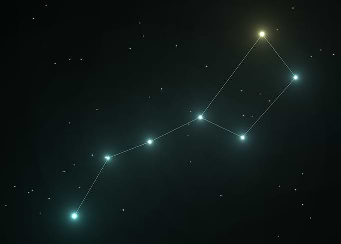 Ursa Major Constellation in Dark Space