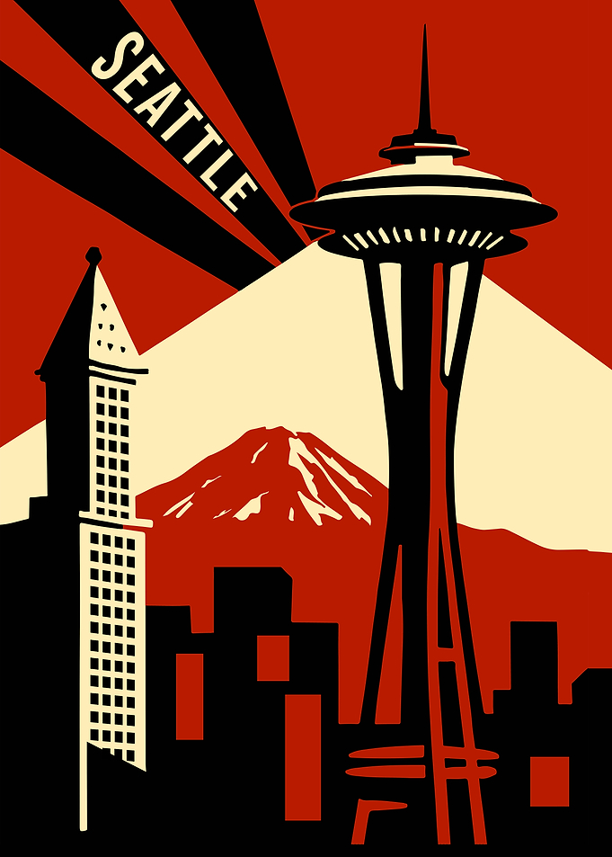 Seattle Vintage Travel Poster