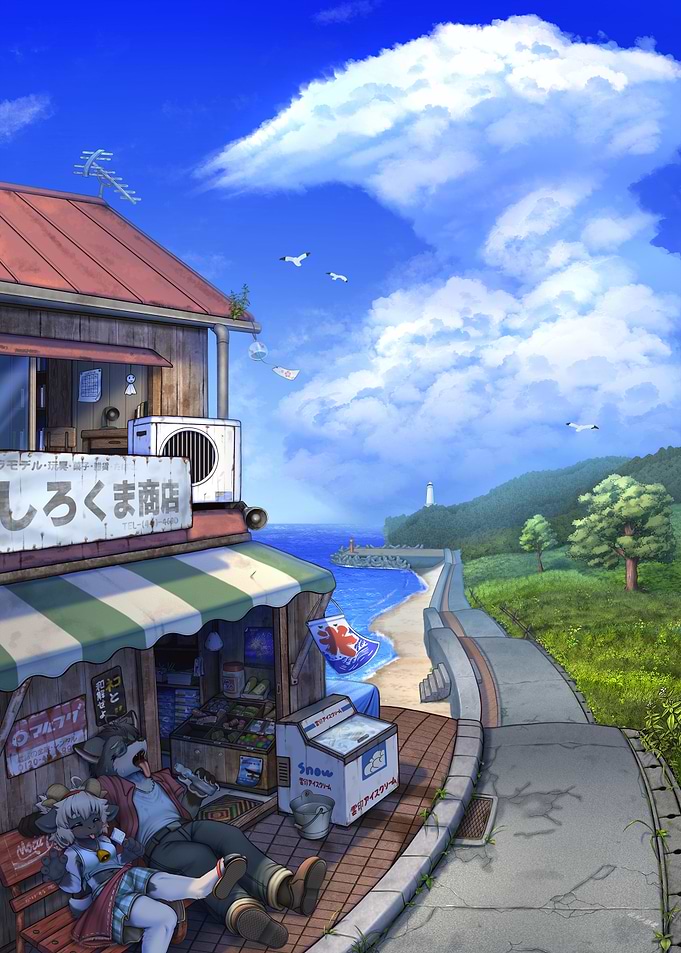 Coastal Shop with Anthro Characters