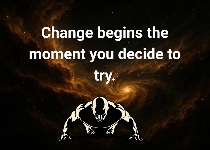 Motivational Quote with Muscular Figure