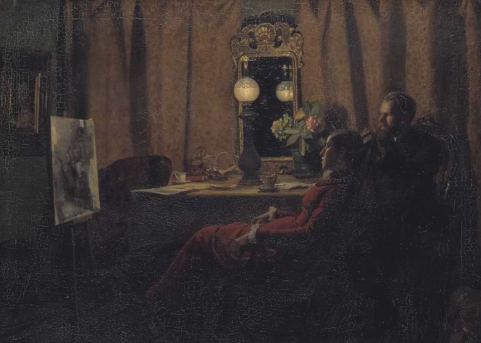 Interior with Figures and Mirror Painting