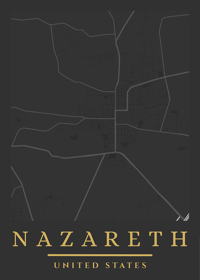 Nazareth, United States Map Art
