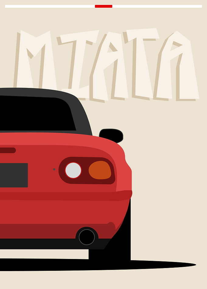 Red Miata Car Minimalist Poster
