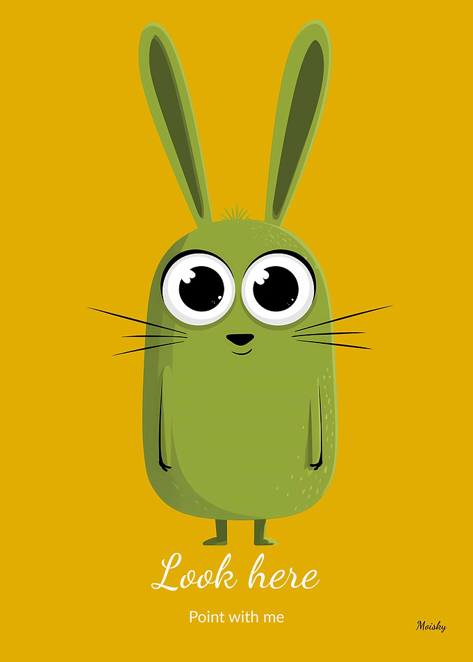 Look Here Bunny Kids Wall Art
