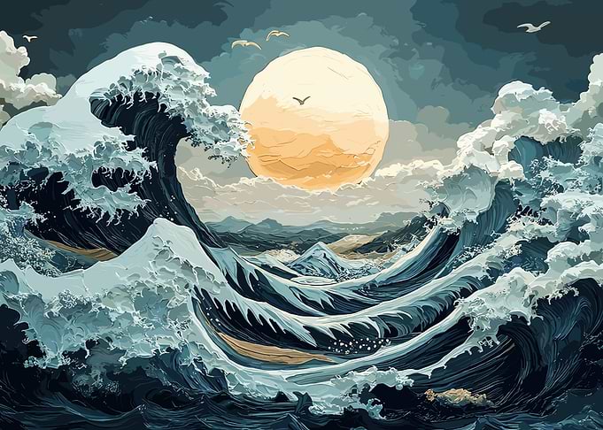 Ocean Waves and Sun