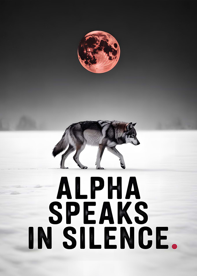 Wolf under a blood moon