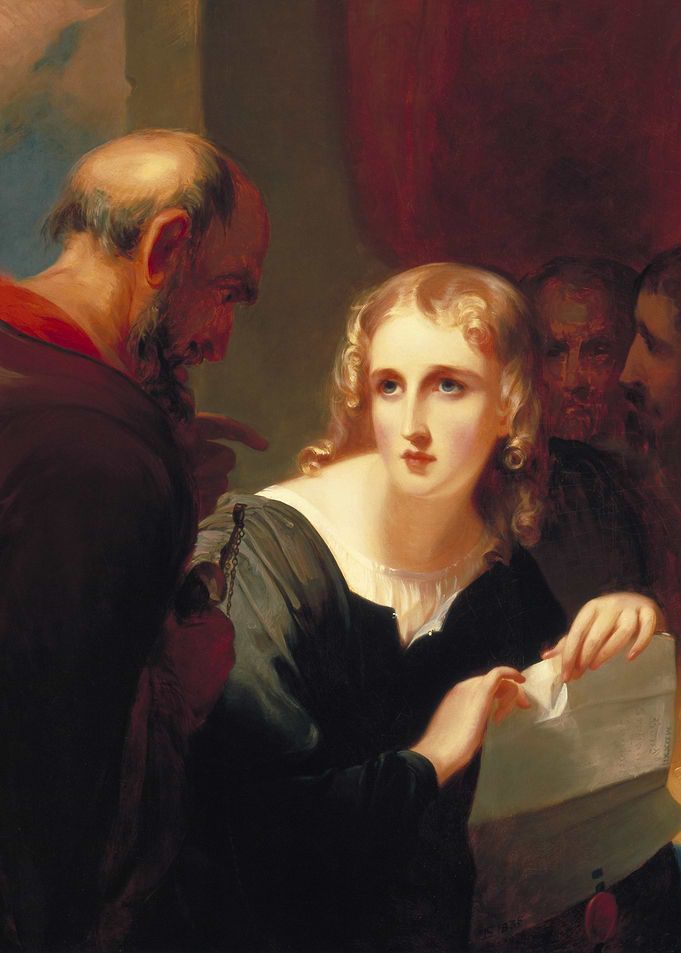 Historical Painting of a Woman with Letter
