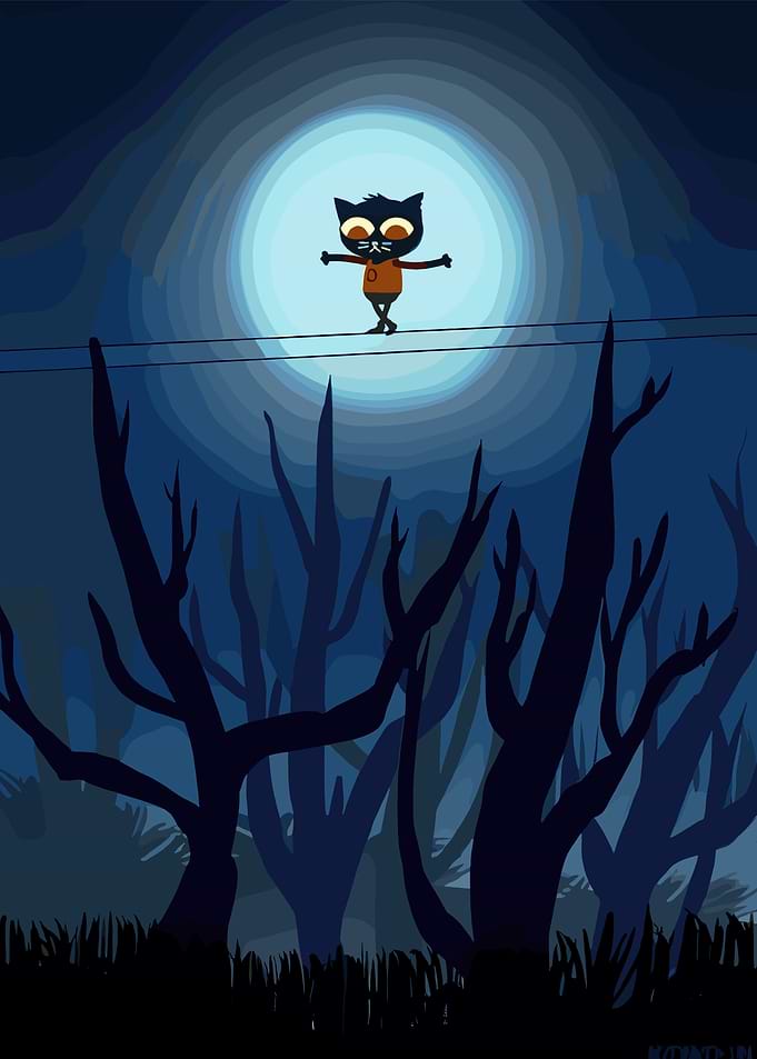 Night in the Woods: Mae on Wire