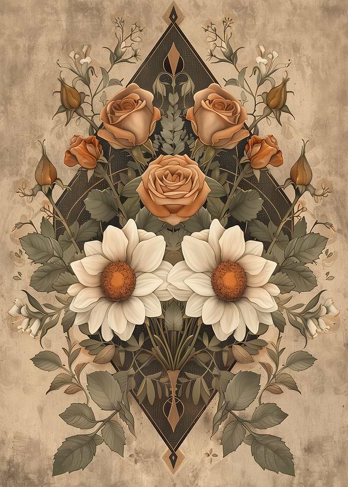 Floral Arrangement with Roses and Daisies