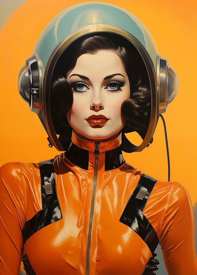 Retro Space Girl Portrait