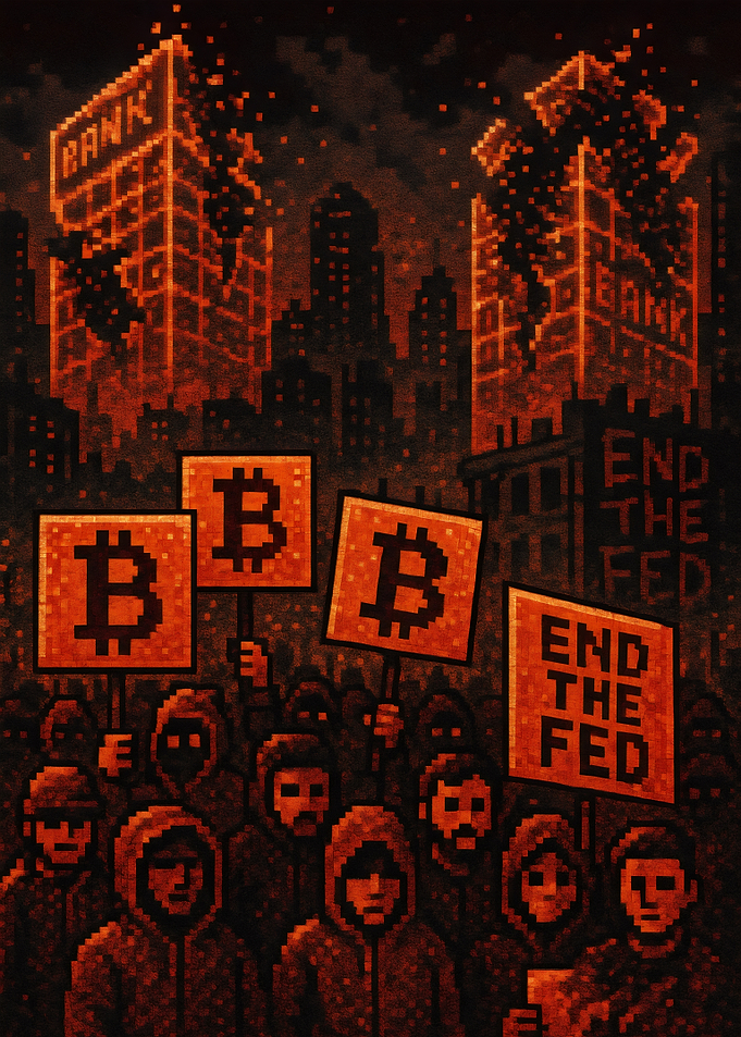 Bitcoin Protest Pixel Art